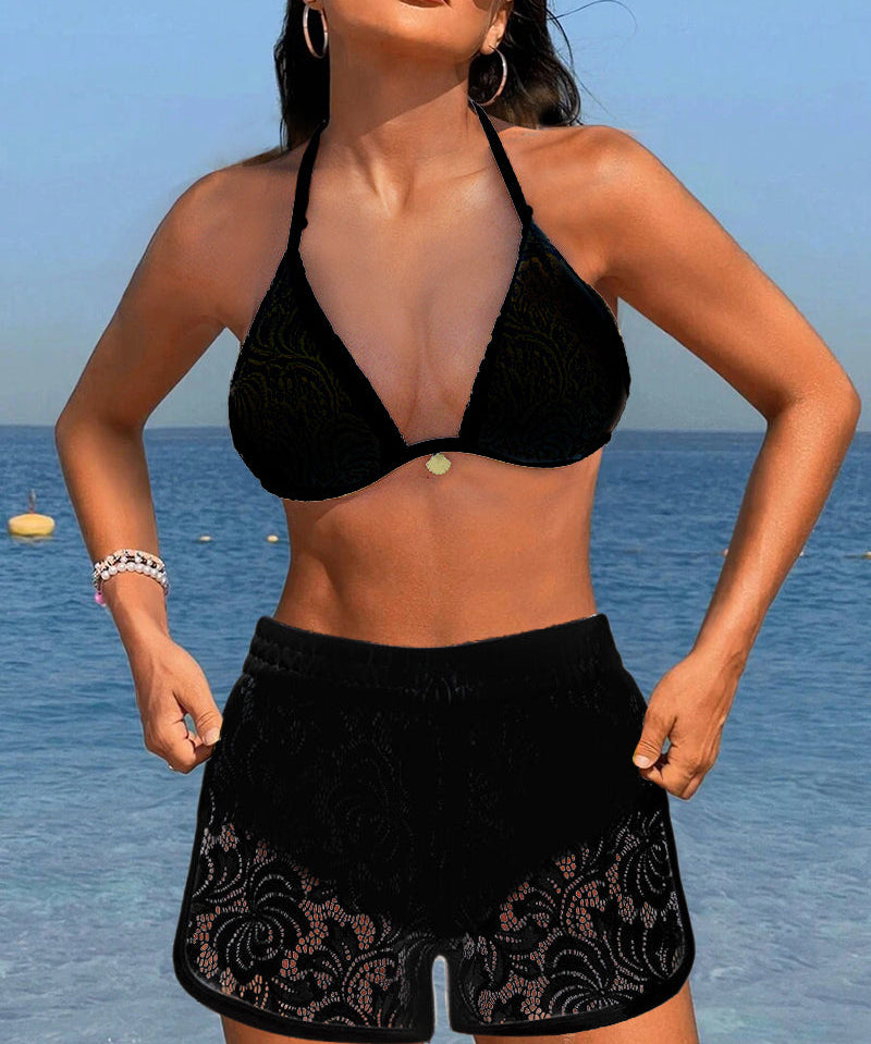 Isala | Elegáns Szilárd Csipkés Bikini Szett