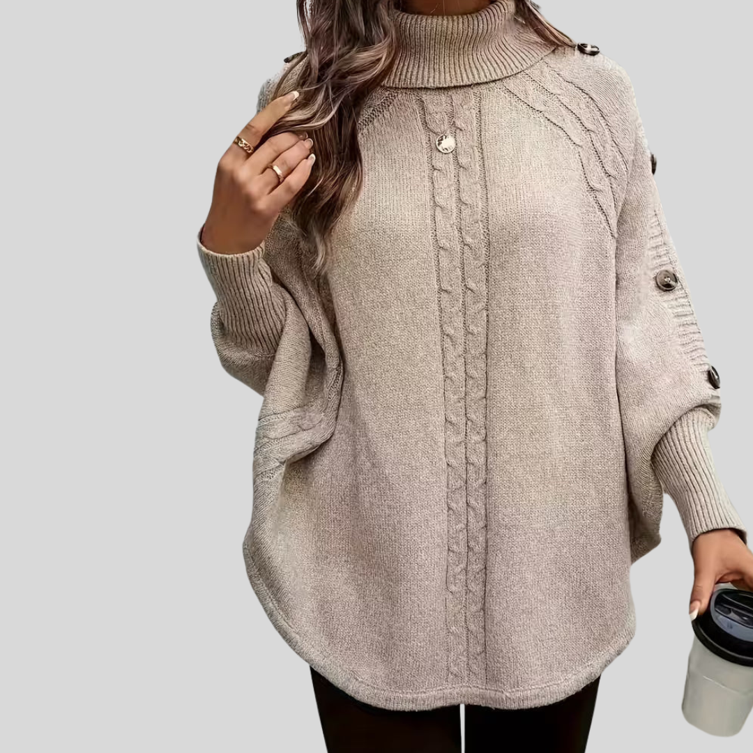 Norelle™ | Magas Nyakú Kábelmintás Pulóver