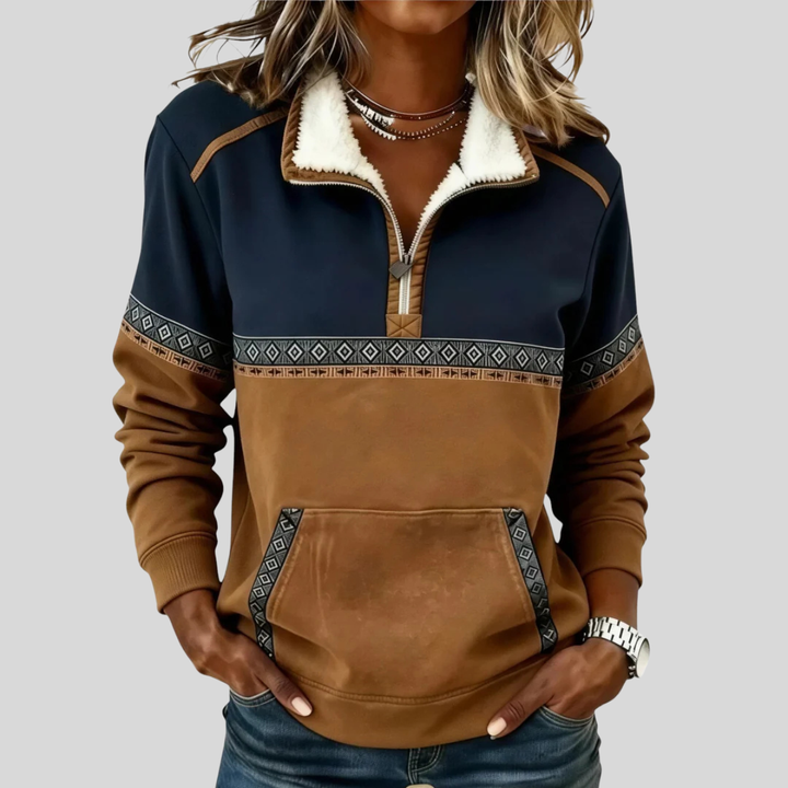 Alvette™ | Sherpa Kraag Fél-Zip Pulóver