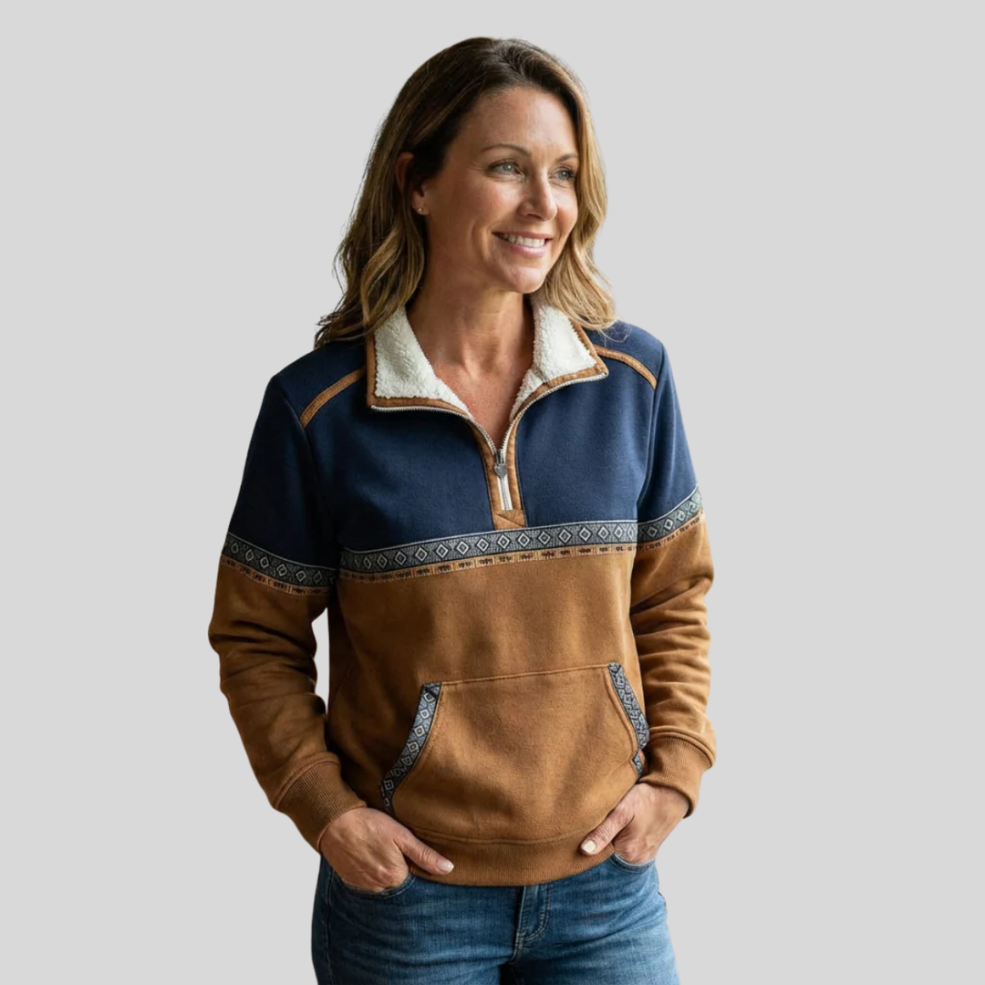 Alvette™ | Sherpa Kraag Fél-Zip Pulóver