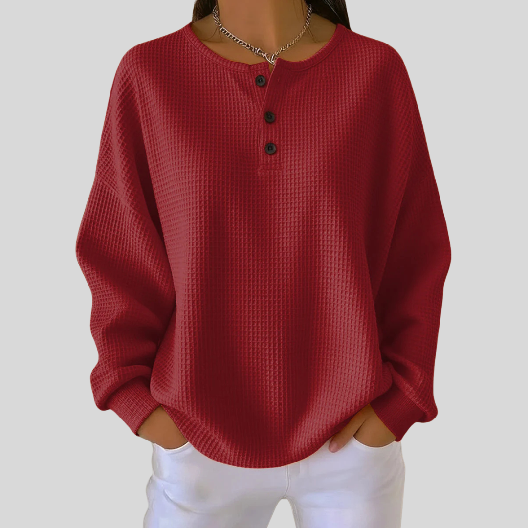 Nessa™ | Casual Henley Pulóver