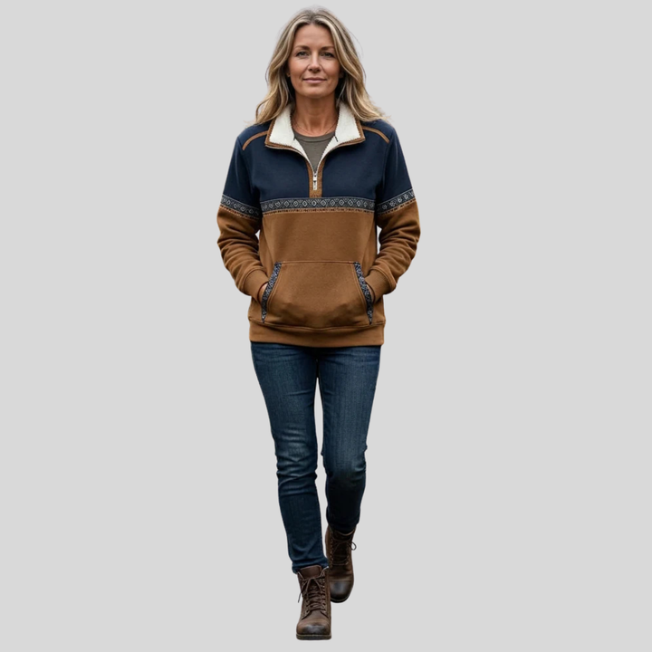 Alvette™ | Sherpa Kraag Fél-Zip Pulóver