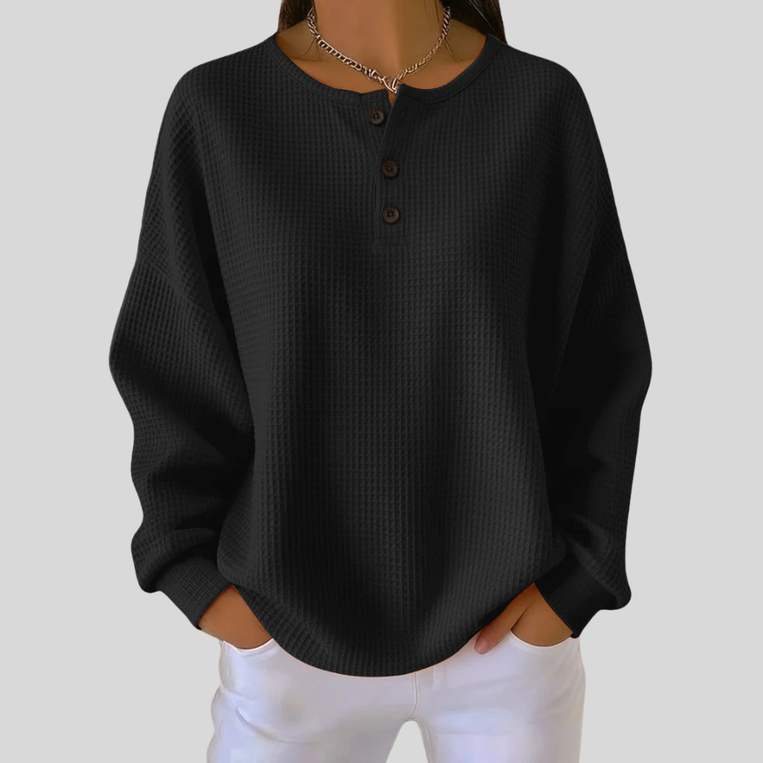 Nessa™ | Casual Henley Pulóver