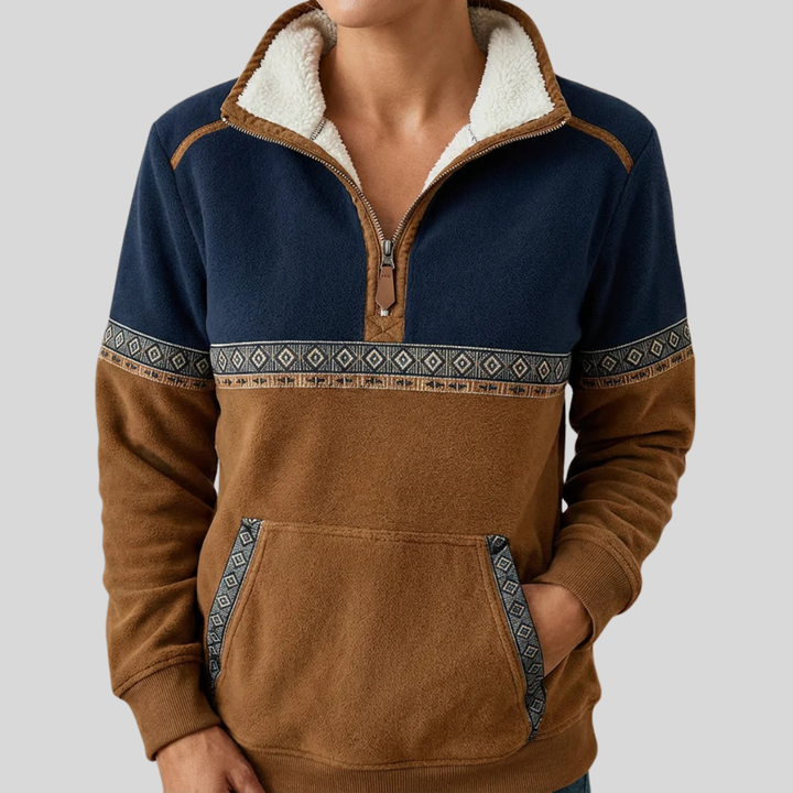 Alvette™ | Sherpa Kraag Fél-Zip Pulóver
