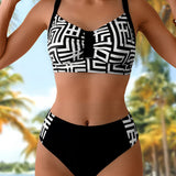 Dorottya - Elegáns, nyomtatott mintás, két részes bikini