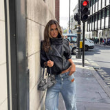 Sarolta | Női Műbőr Kabát - Streetwear Stílus