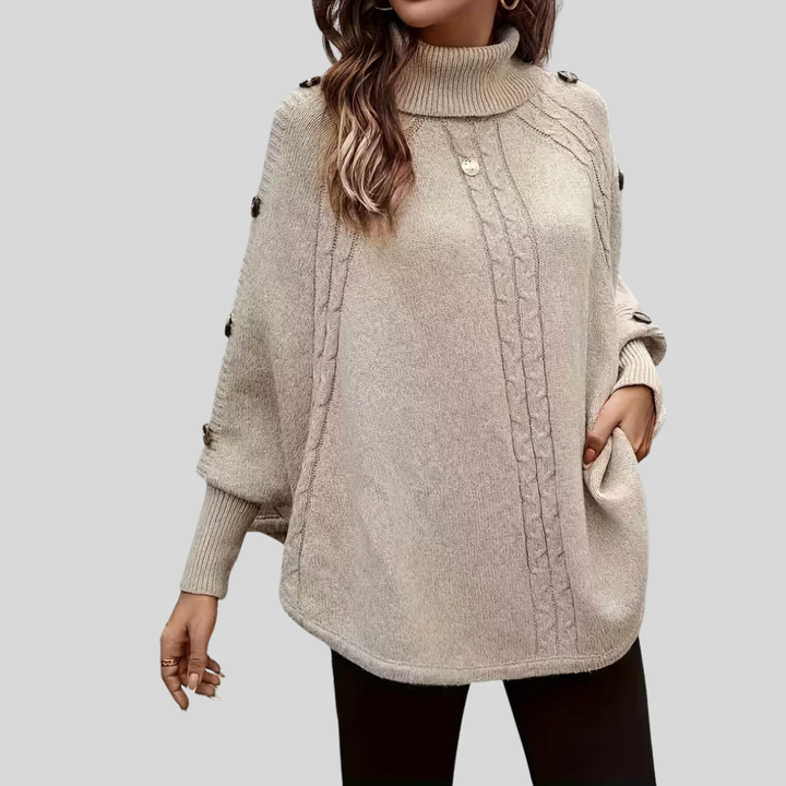 Norelle™ | Magas Nyakú Kábelmintás Pulóver