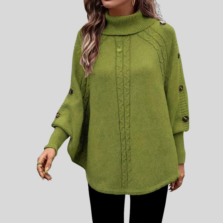 Norelle™ | Magas Nyakú Kábelmintás Pulóver
