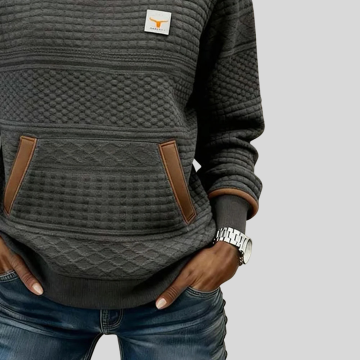 Noelle™ | Kerek Nyakú Színblokkolt Pulóver
