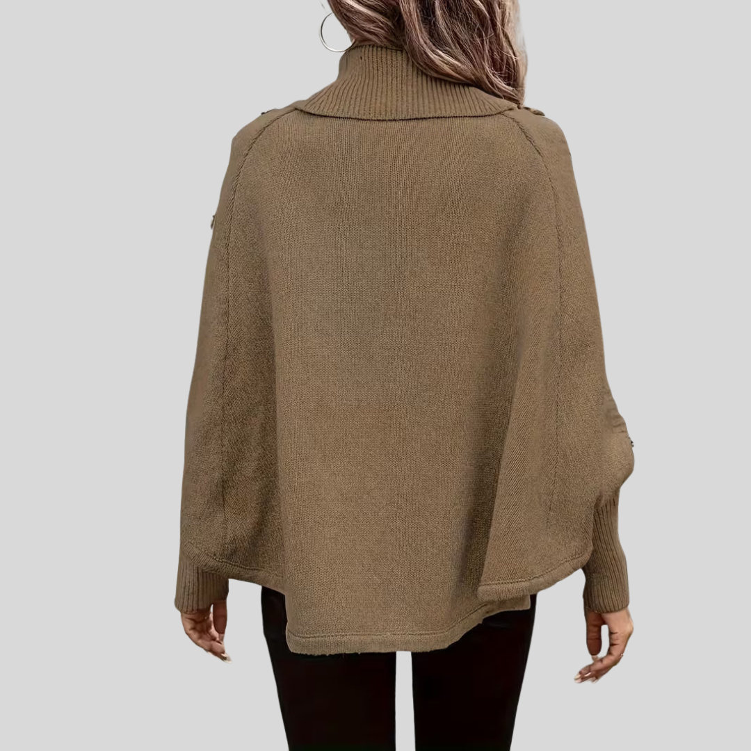 Norelle™ | Magas Nyakú Kábelmintás Pulóver