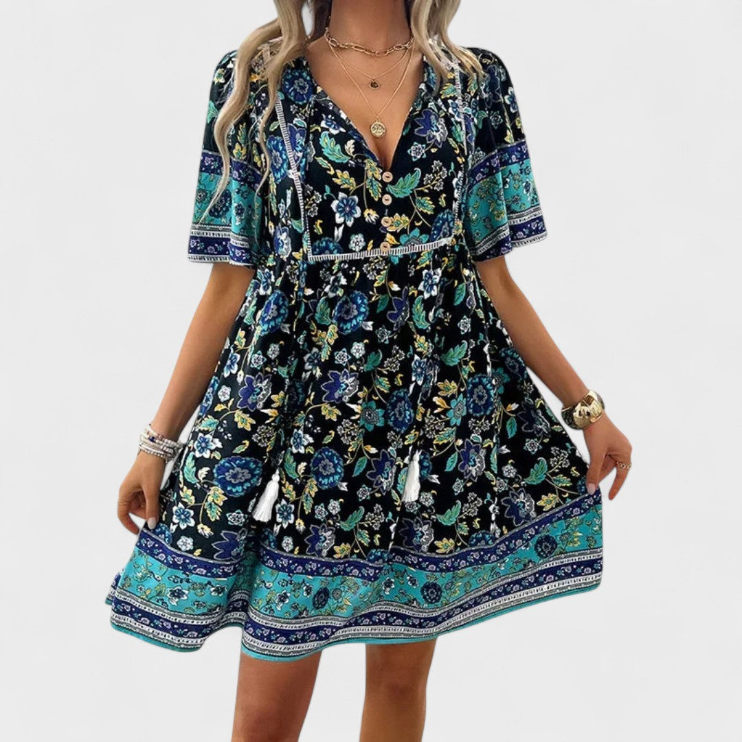 Georgina - Boho Virágmintás Ruha