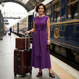 Léna - Elegáns ujjatlan maxi ruha kerek nyakkal