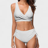 Veronika - Magas Derékú Bikini Keresztpántos Top-pal