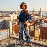 Gréta - Top Halter és Széles Nadrág Szett