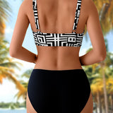 Dorottya - Elegáns, nyomtatott mintás, két részes bikini