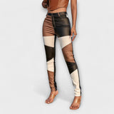 Júlia - Slim Fit Színes Mintás Nadrág